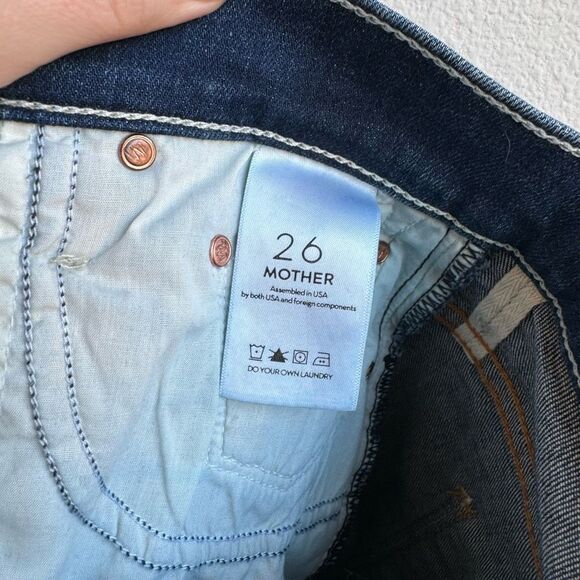 Mother Denim The Insider Slit Ankle Fray Not Rough Enough Solid Wash Size 26 - Picture 8 of 10